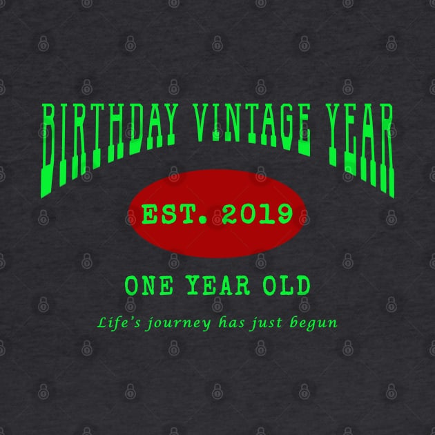 Birthday Vintage Year - One Year Old by The Black Panther